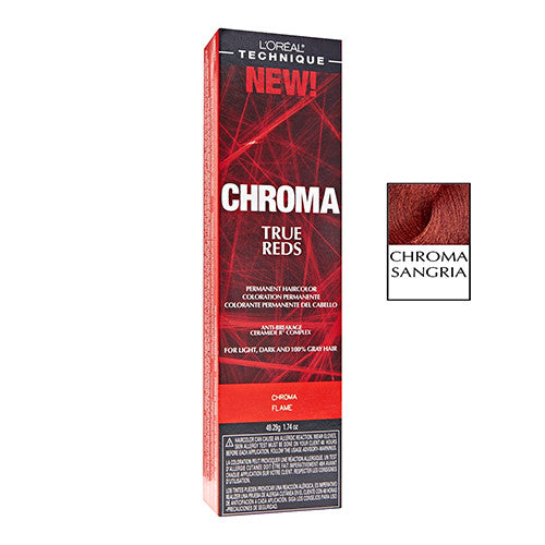 Loreal Technique Chroma True Reds permanent Hair Color For Light, Chroma Sangria, 1.74 oz